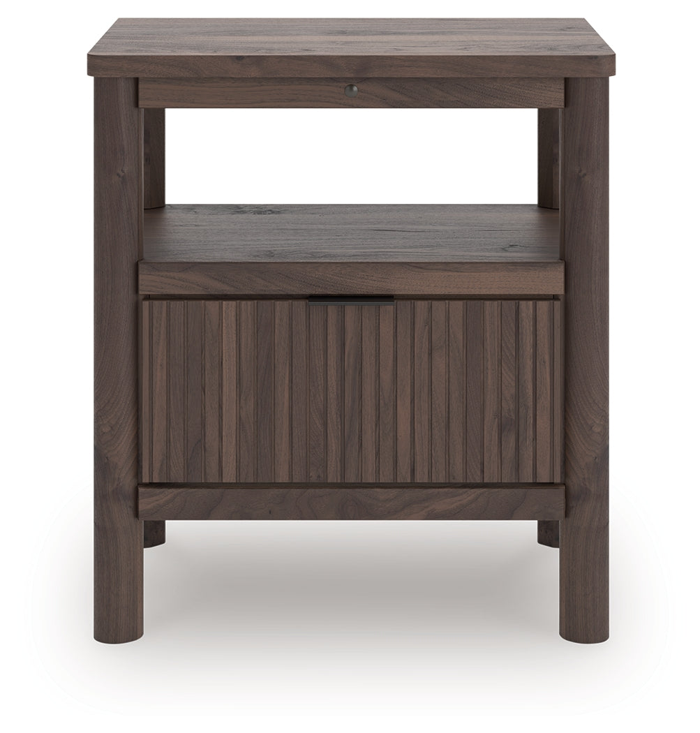 Furniture City Biloxi - Ashley Furniture - Pamytta Bedroom - One Drawer Night Stand / Brown - PCB2614-91