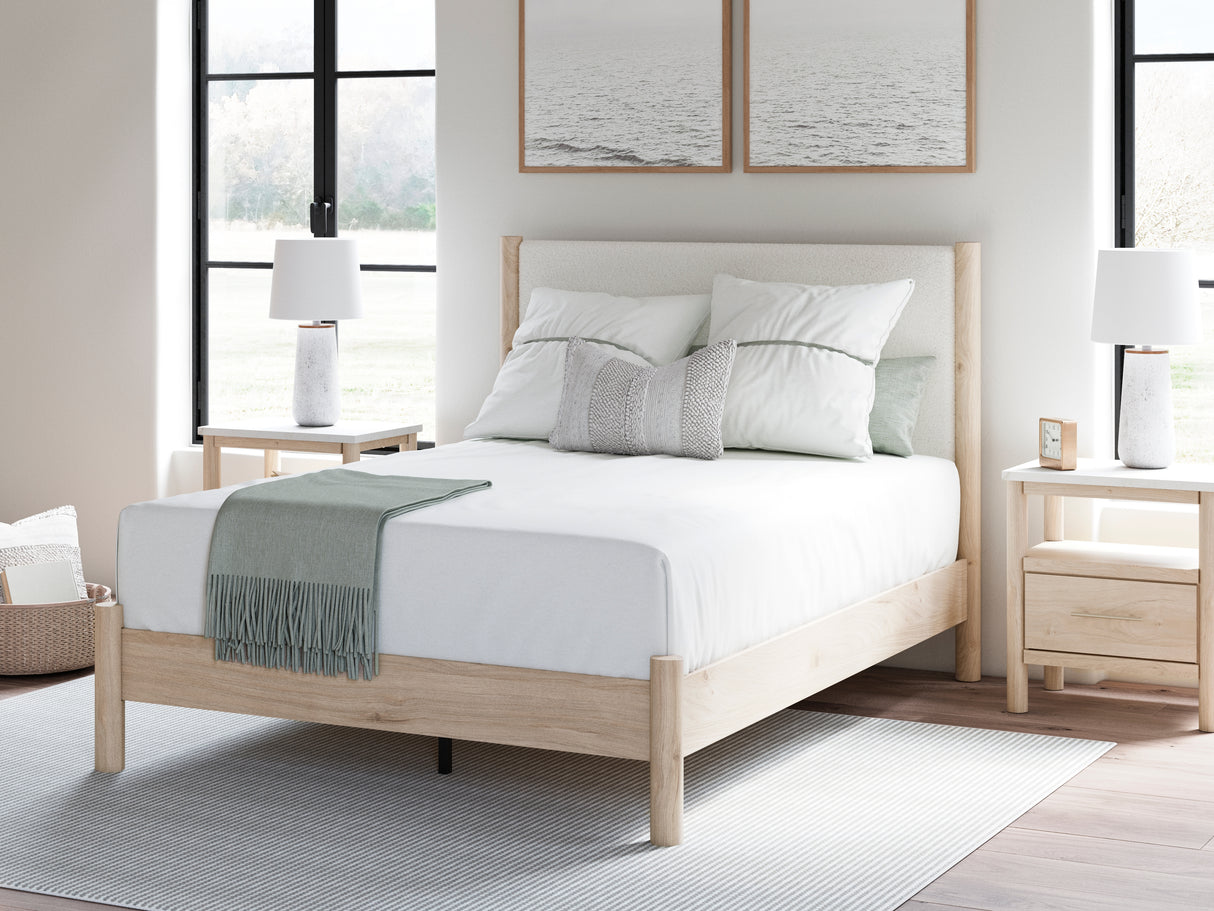 Furniture City Biloxi - Ashley Furniture - Cadmori Bedroom - Queen Upholstered Panel Bed / Two-tone - B2615B4