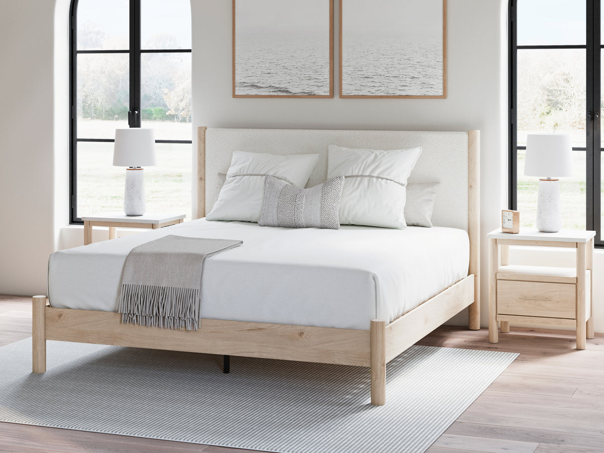Furniture City Biloxi - Ashley Furniture - Cadmori Bedroom - King Upholstered Panel Bed / Two-tone - B2615B7