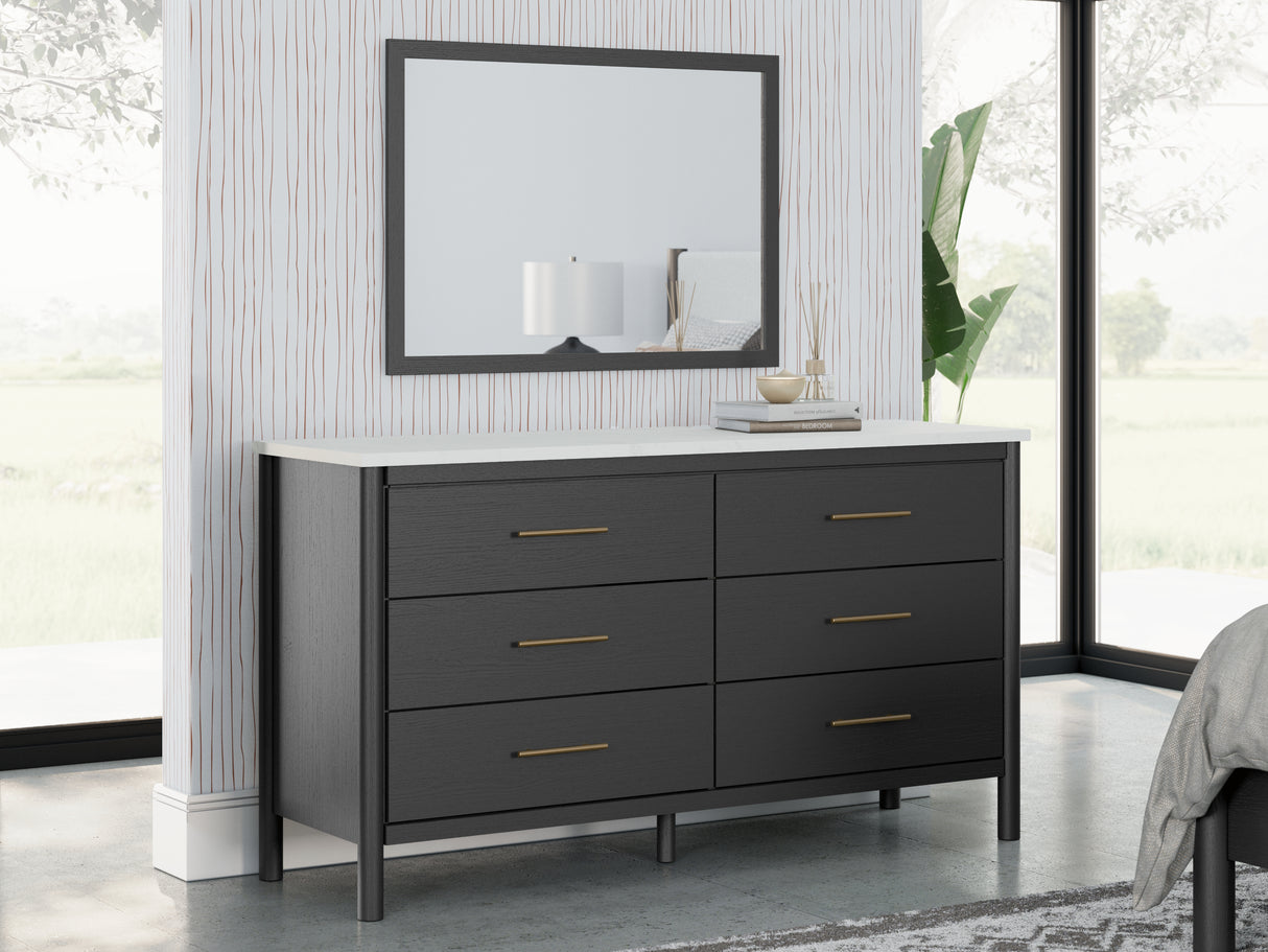 Furniture City Biloxi - Ashley Furniture - Cadmori Bedroom - Dresser and Mirror / Black/White - B2616B1