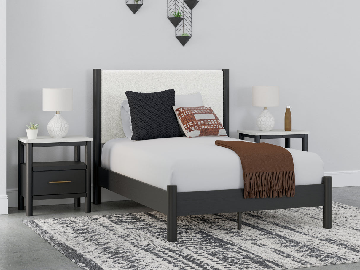 Furniture City Biloxi - Ashley Furniture - Cadmori Bedroom - Full Upholstered Panel Bed / Black/White - B2616B3