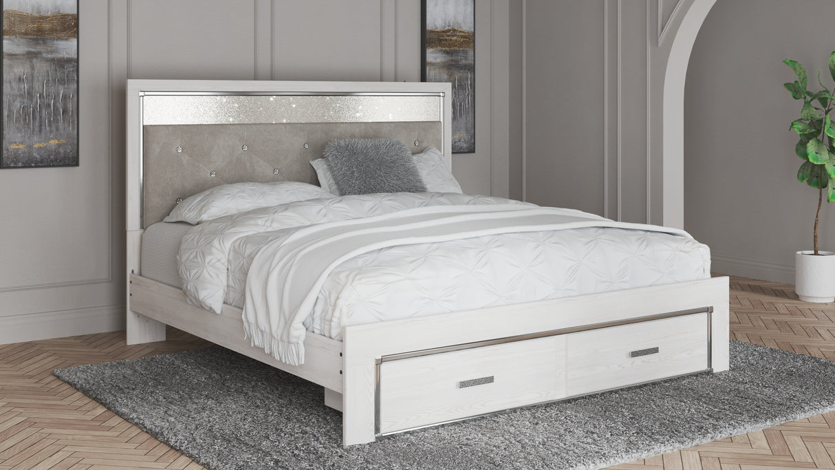 Furniture City Biloxi - Ashley Furniture - Altyra Bedroom - King Upholstered Storage Bed / White - B2640B29