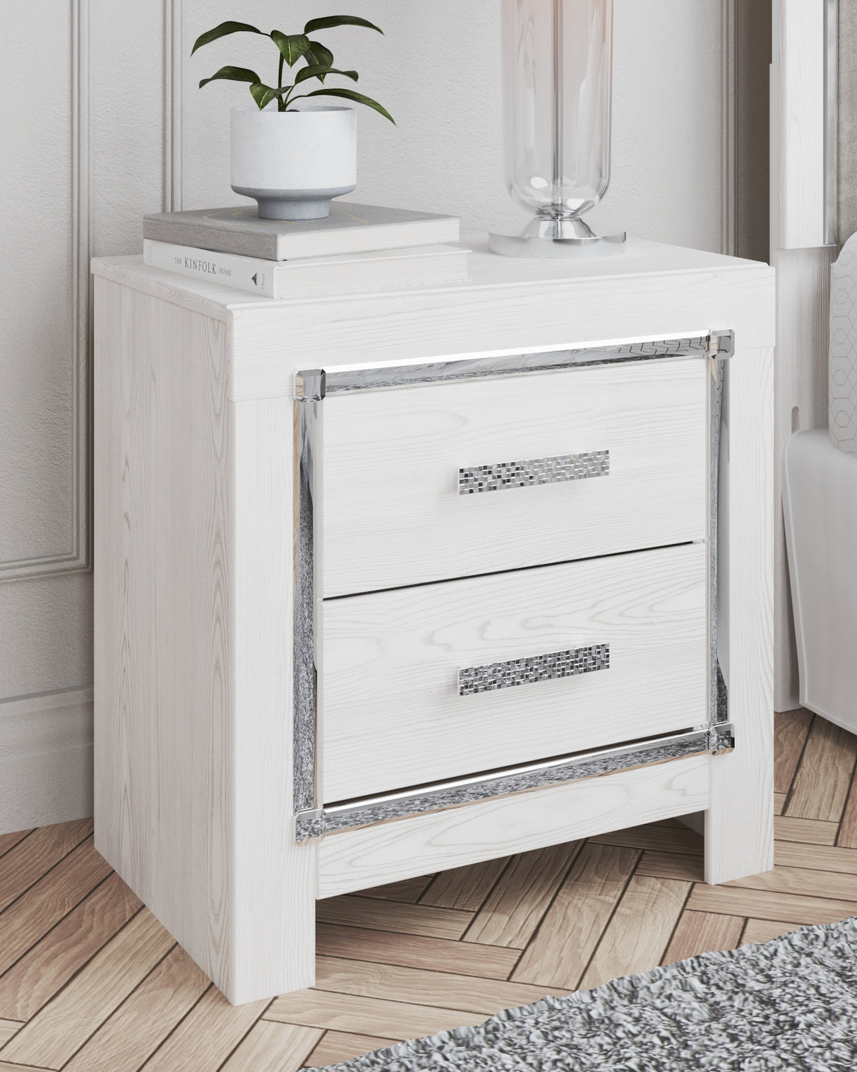 Furniture City Biloxi - Ashley Furniture - Altyra Bedroom - Two Drawer Night Stand / White - B2640-92