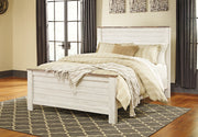 Furniture City Biloxi - Ashley Furniture - Willowton Bedroom - Queen Panel Bed / Whitewash - B267B8