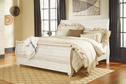Furniture City Biloxi - Ashley Furniture - Willowton Bedroom - Queen Sleigh Bed / Whitewash - B267B4