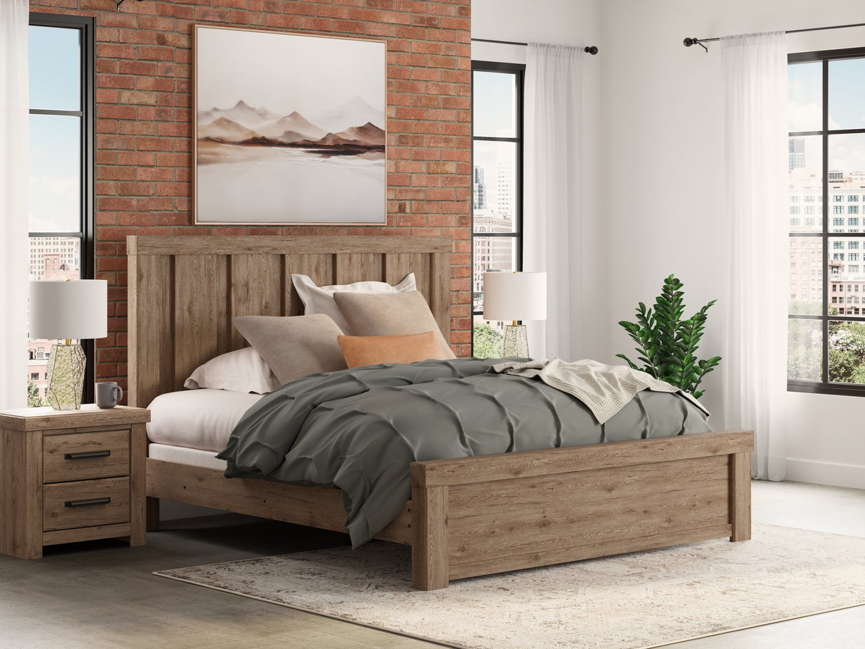 Furniture City Biloxi - Ashley Furniture - Oliandon Bedroom - King Panel Bed / Light Brown - PCB2844B6