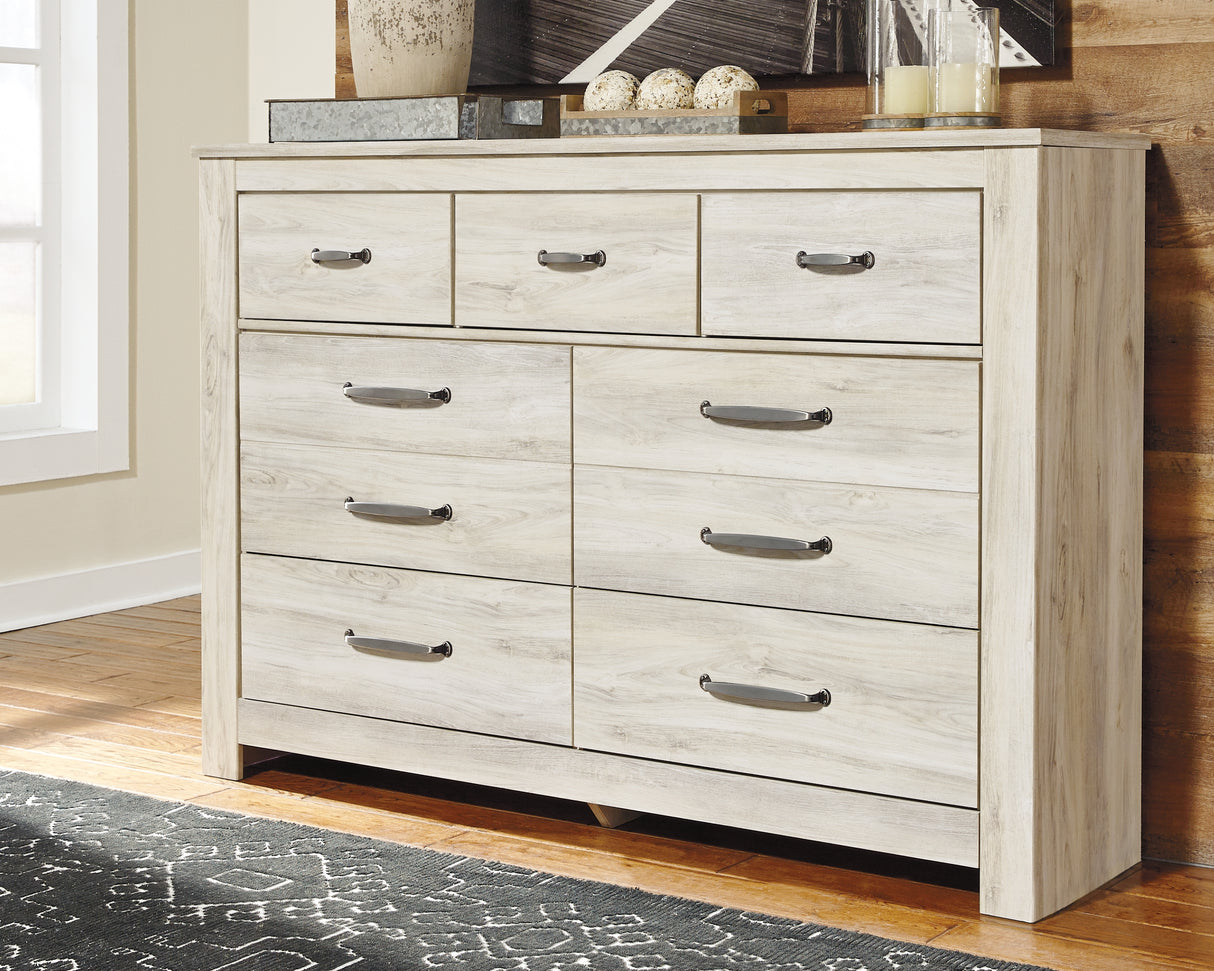 Furniture City Biloxi - Ashley Furniture - Bellaby Bedroom - Seven Drawer Dresser / Whitewash - B331-31