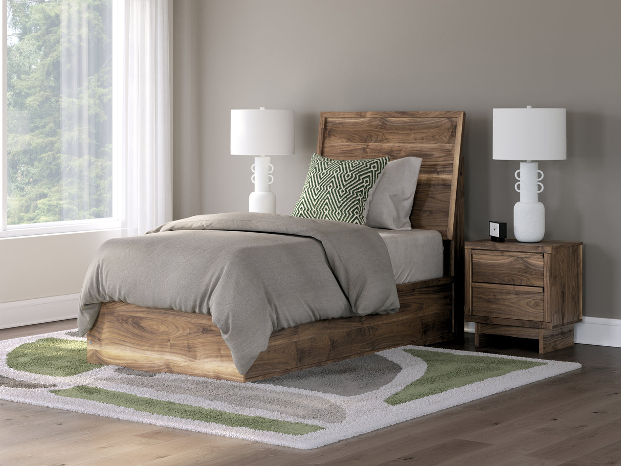 Furniture City Biloxi - Ashley Furniture - Chirason Bedroom - Twin Panel Bed / Brown - PCB3367B21