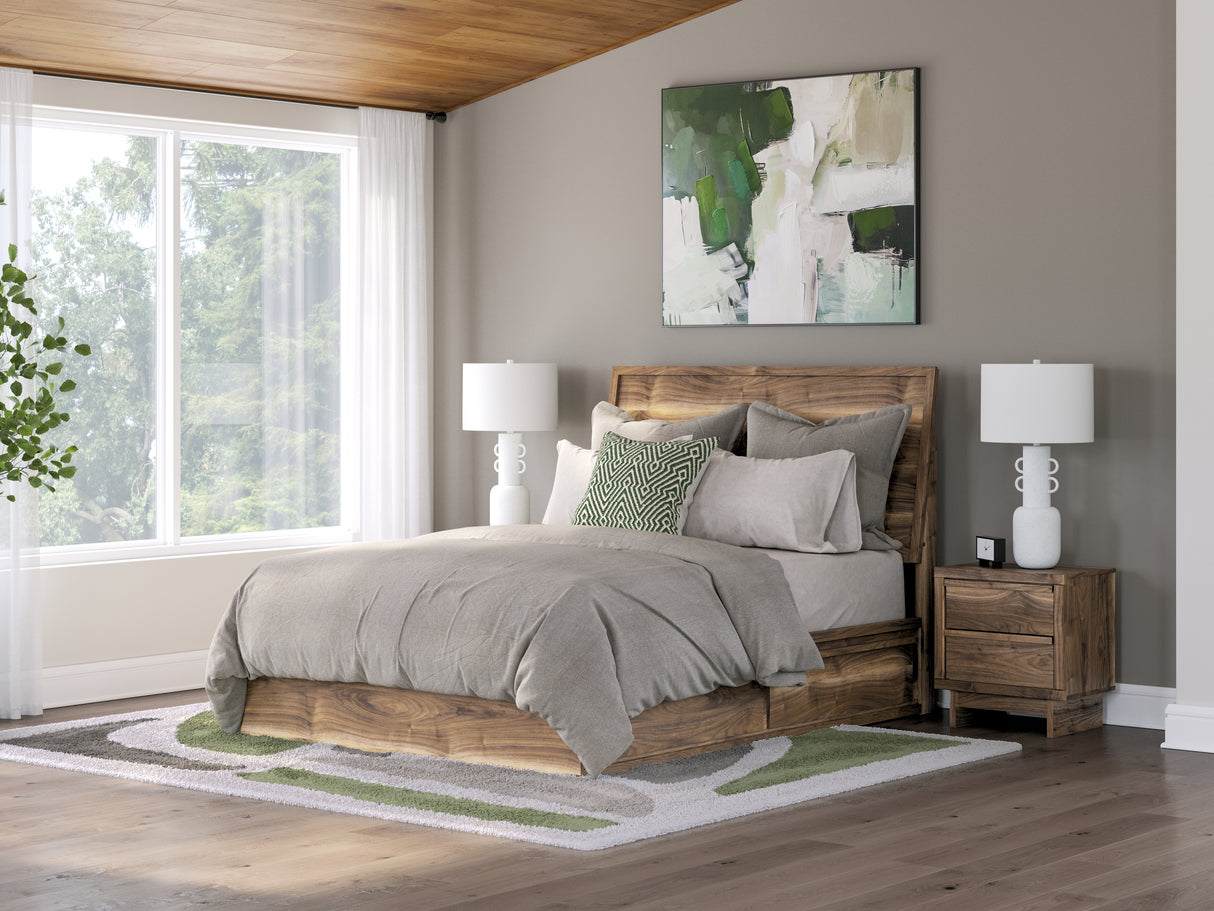 Furniture City Biloxi - Ashley Furniture - Chirason Bedroom - Queen Panel Bed with Storage / Brown - PCB3367B4