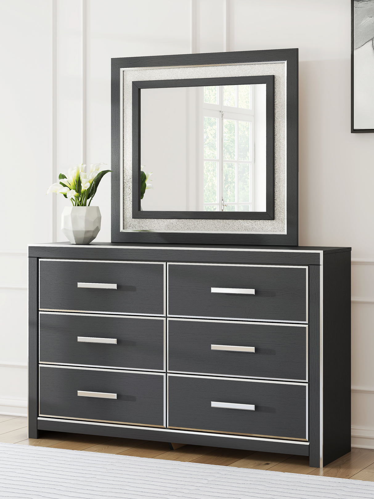 Furniture City Biloxi - Ashley Furniture - Zuraleus Bedroom - Dresser and Mirror / Black - PCB3380B1