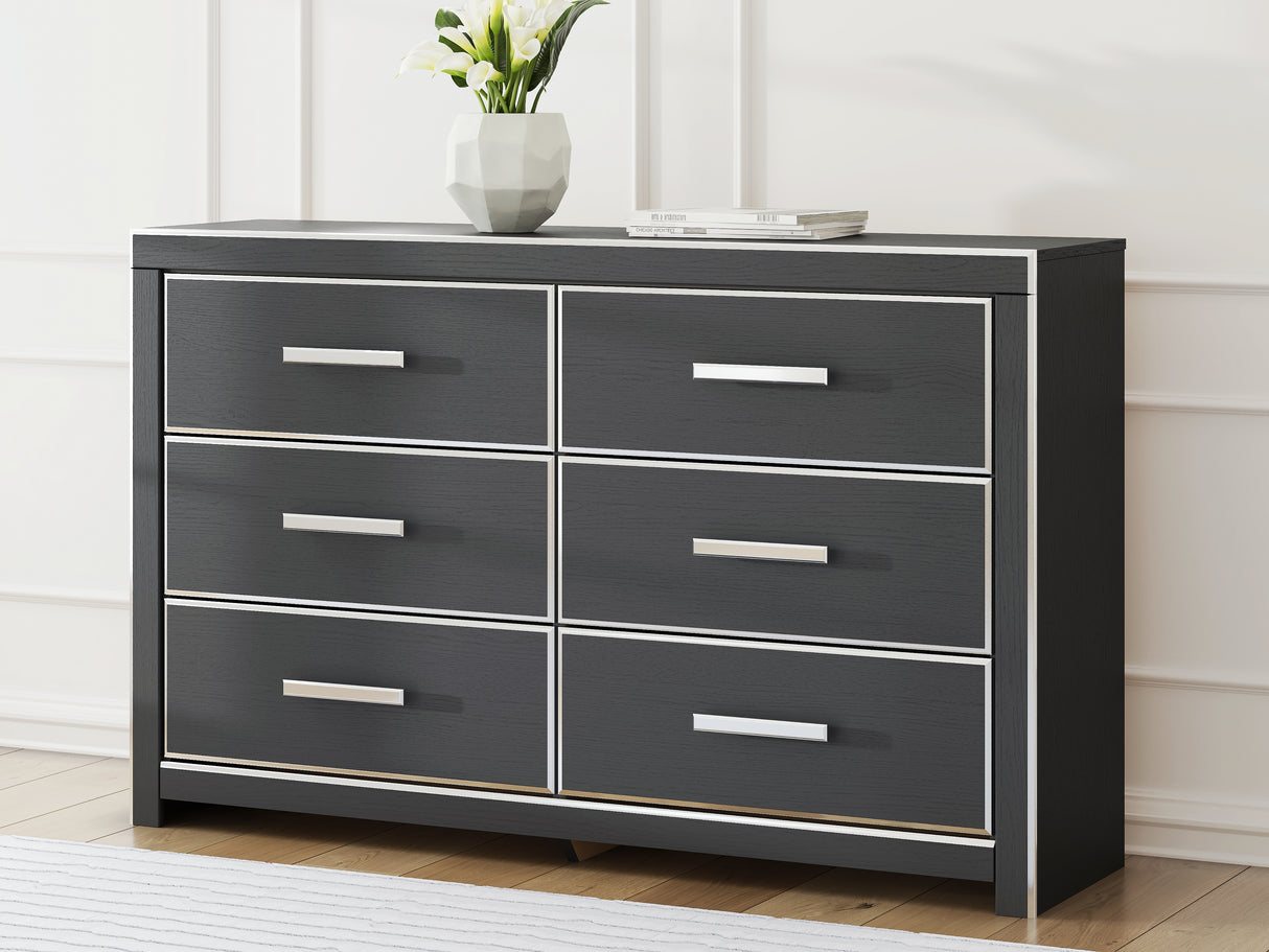 Furniture City Biloxi - Ashley Furniture - Zuraleus Bedroom - Six Drawer Dresser / Black - PCB3380-31