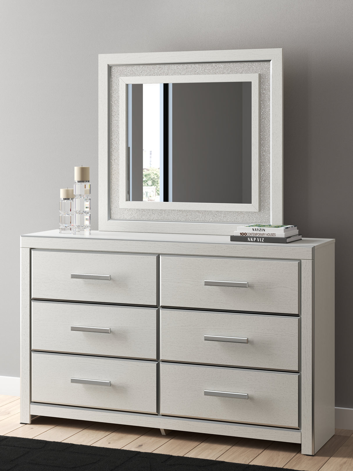 Furniture City Biloxi - Ashley Furniture - Zuraleus Bedroom - Dresser and Mirror / White - PCB3381B1