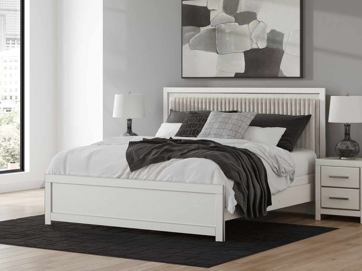 Furniture City Biloxi - Ashley Furniture - Zuraleus Bedroom - King Upholstered Panel Bed / White - PCB3381B10