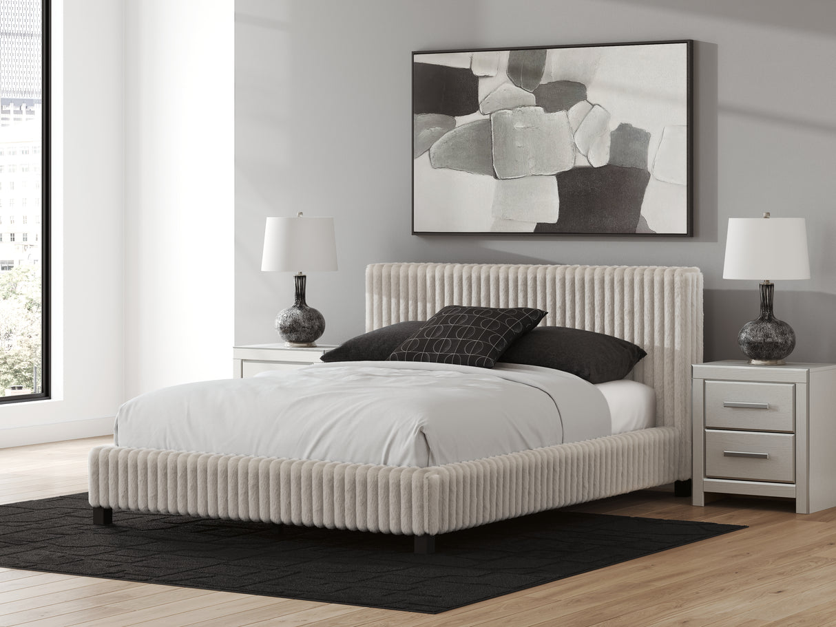 Furniture City Biloxi - Ashley Furniture - Zuraleus Bedroom - Queen Upholstered Bed / White - PCB3381B11