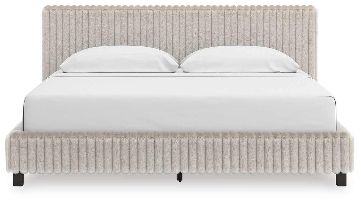 Furniture City Biloxi - Ashley Furniture - Zuraleus Bedroom - King Upholstered Bed / White - PCB3381B13