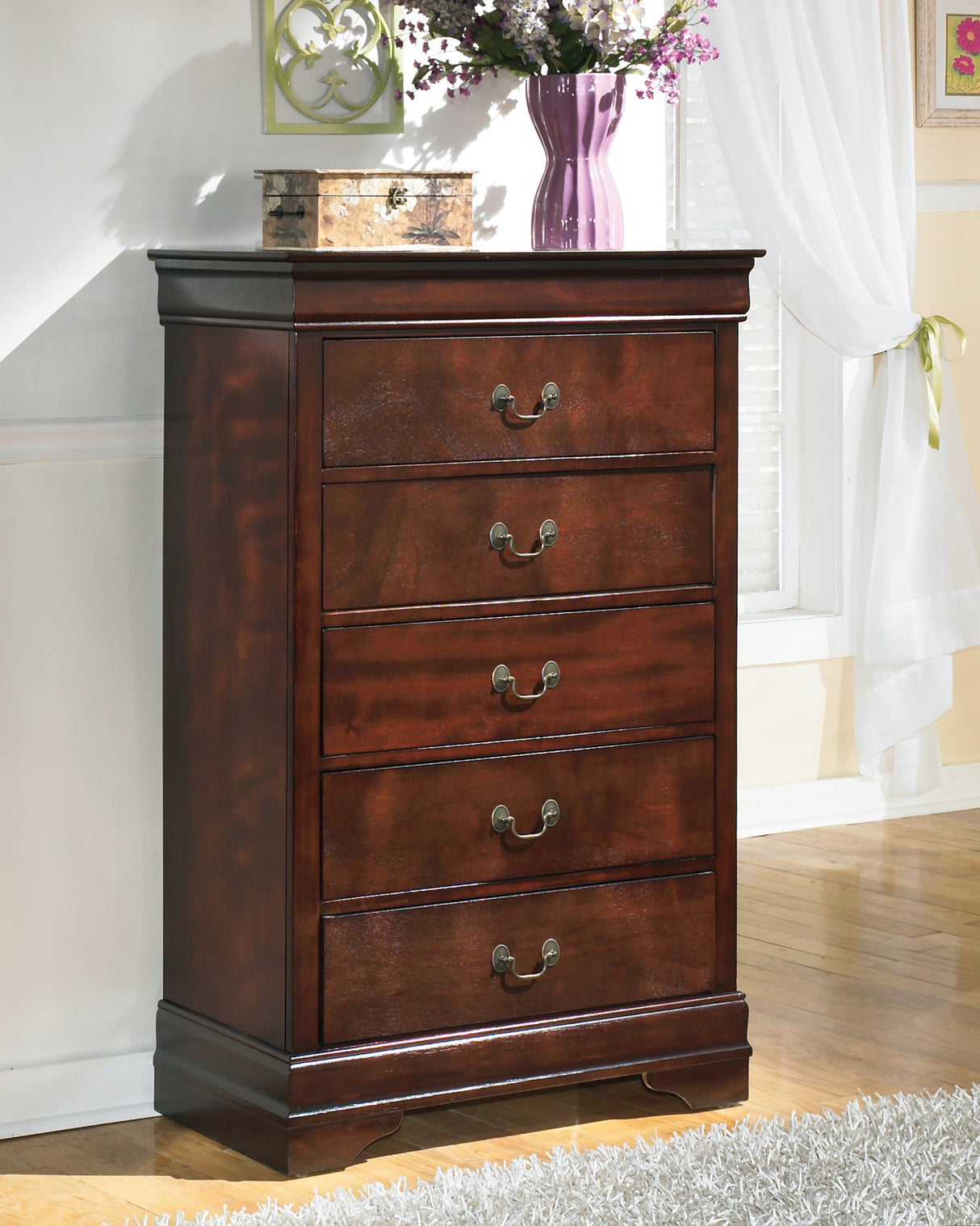 Furniture City Biloxi - Ashley Furniture - Alisdair Bedroom - Chest / Reddish Brown - B376-46