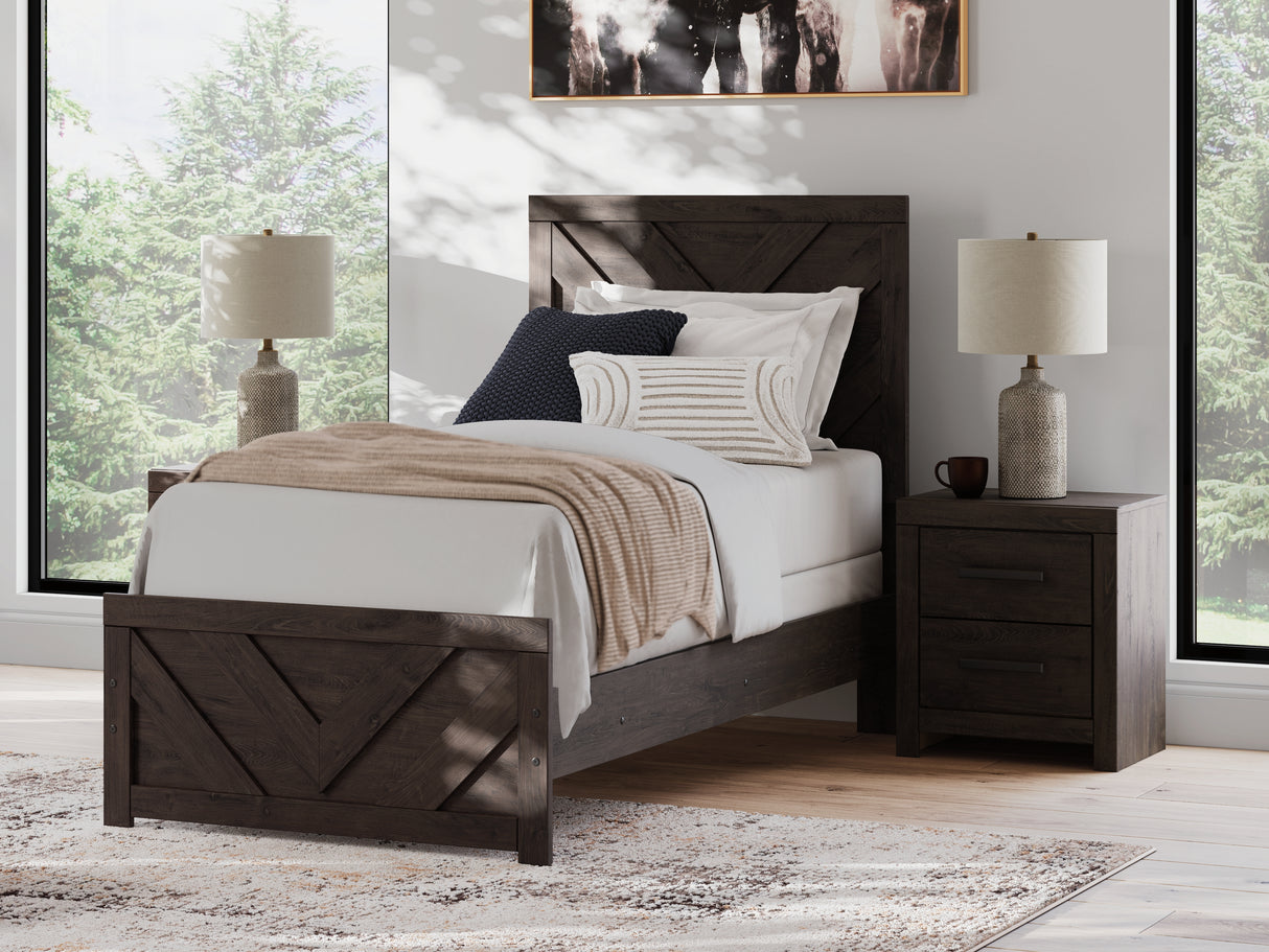 Furniture City Biloxi - Ashley Furniture - Prendonea Bedroom - Twin Panel Bed / Charcoal - B3789B2