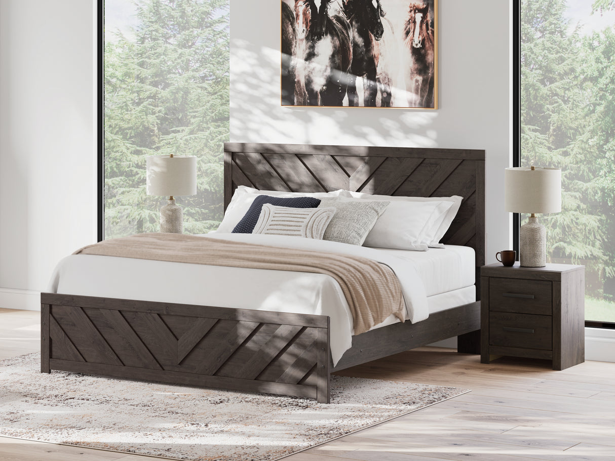 Furniture City Biloxi - Ashley Furniture - Prendonea Bedroom - King Panel Bed / Charcoal - B3789B8