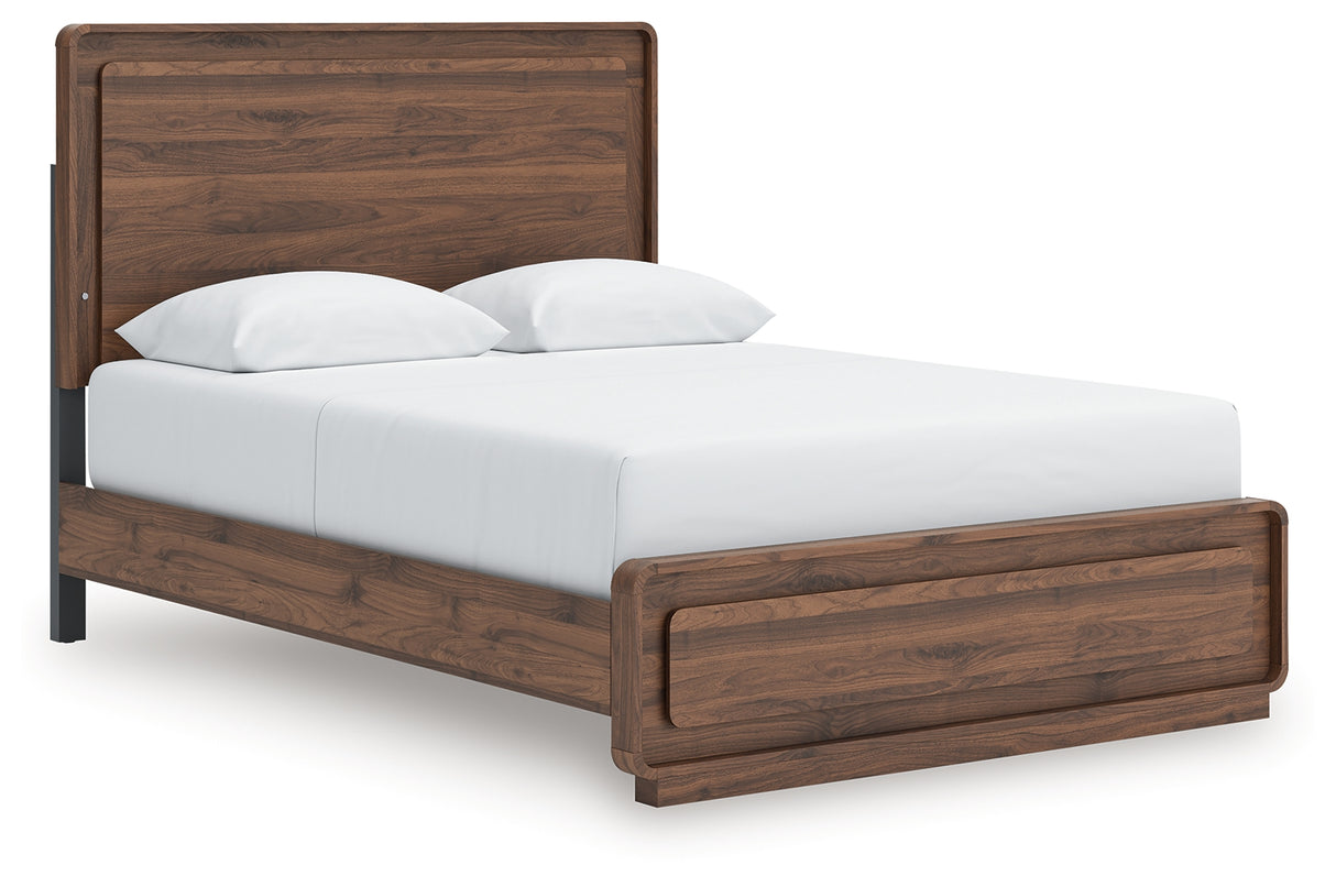 Furniture City Biloxi - Ashley Furniture - Fortlorn Bedroom - Queen Panel Bed / Walnut Brown - PCB386B2