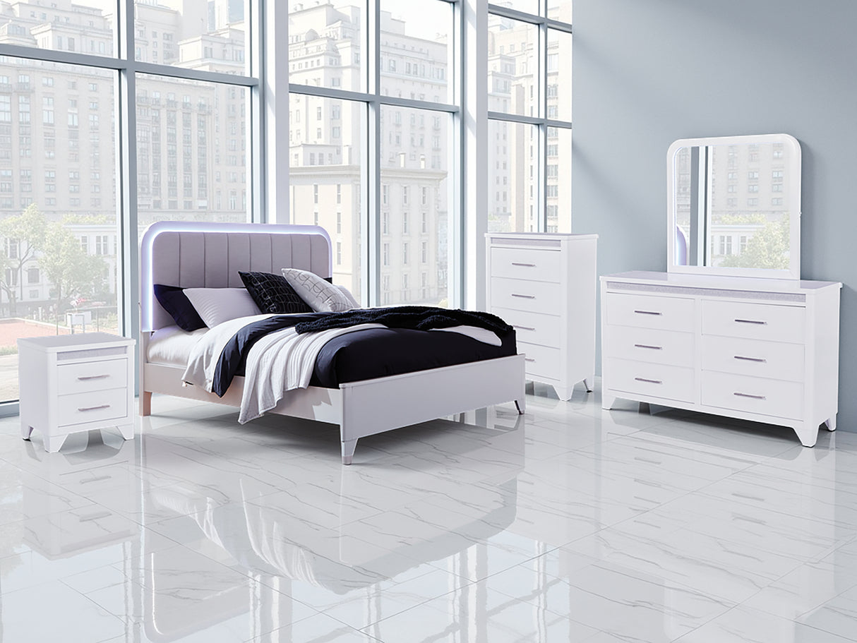 Furniture City Biloxi - Ashley Furniture - Jarlee Bedroom - Queen Upholstered Panel Bed / White - PCB392B2
