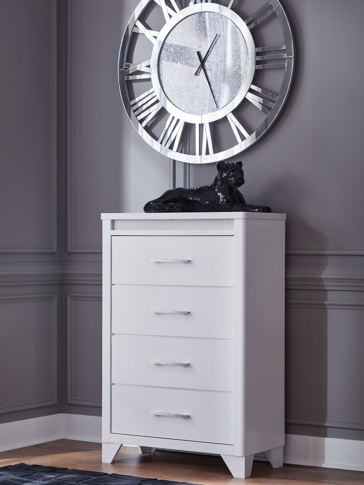 Furniture City Biloxi - Ashley Furniture - Jarlee Bedroom - Four Drawer Chest / White - PCB392-46