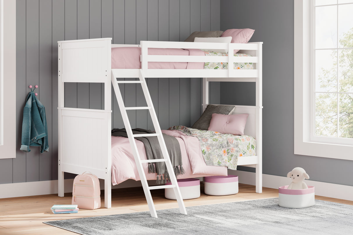 Furniture City Biloxi - Ashley Furniture - Nextonfort Bedroom - Twin over Twin Bunk Bed / White - B396B6