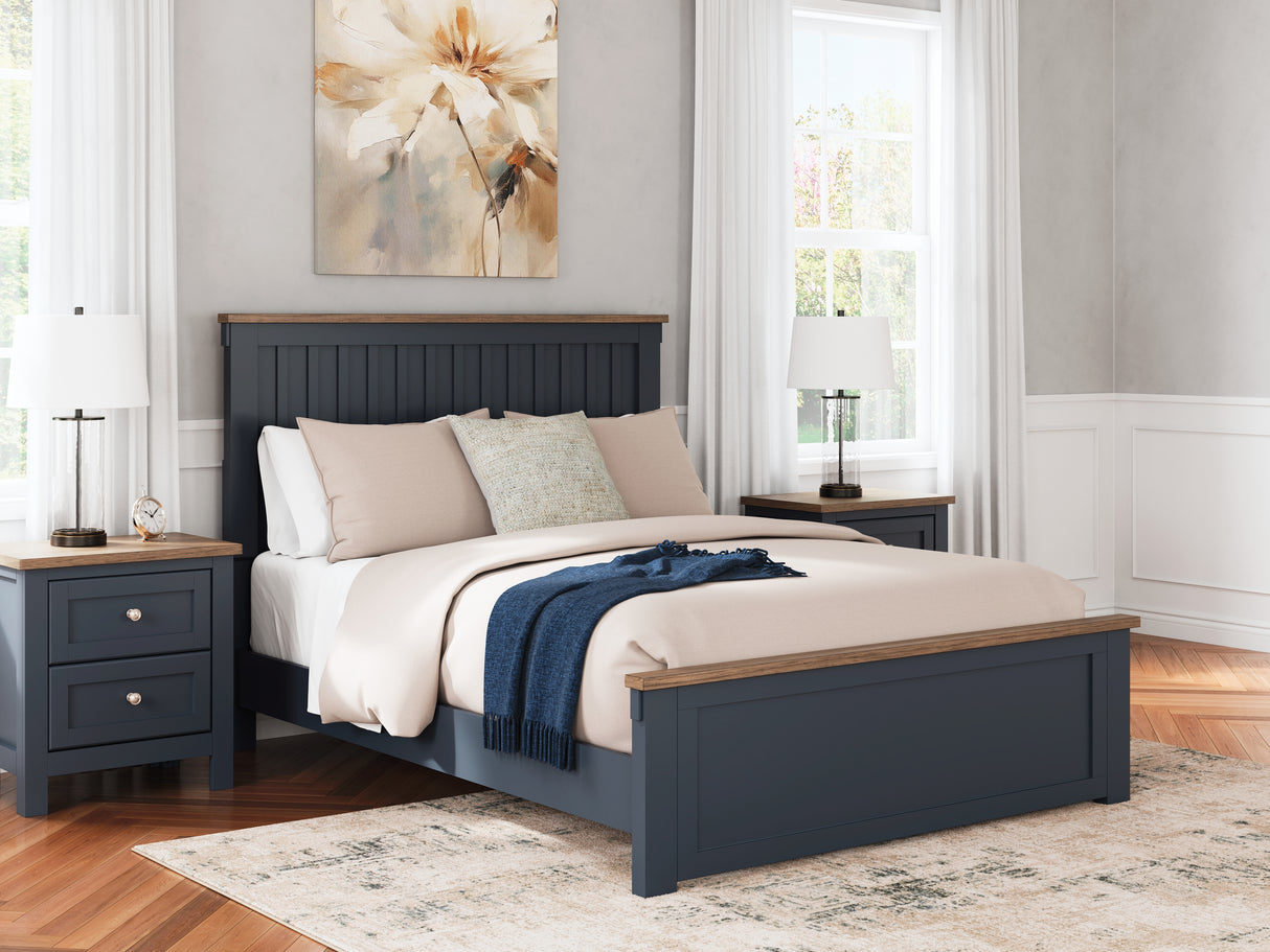Furniture City Biloxi - Ashley Furniture - Landocken Bedroom - Queen Panel Bed / Brown/Blue - B414B10