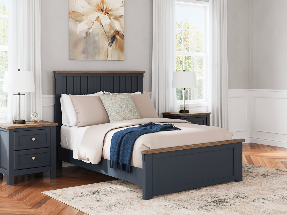 Furniture City Biloxi - Ashley Furniture - Landocken Bedroom - Full Panel Bed / Brown/Blue - B414B3