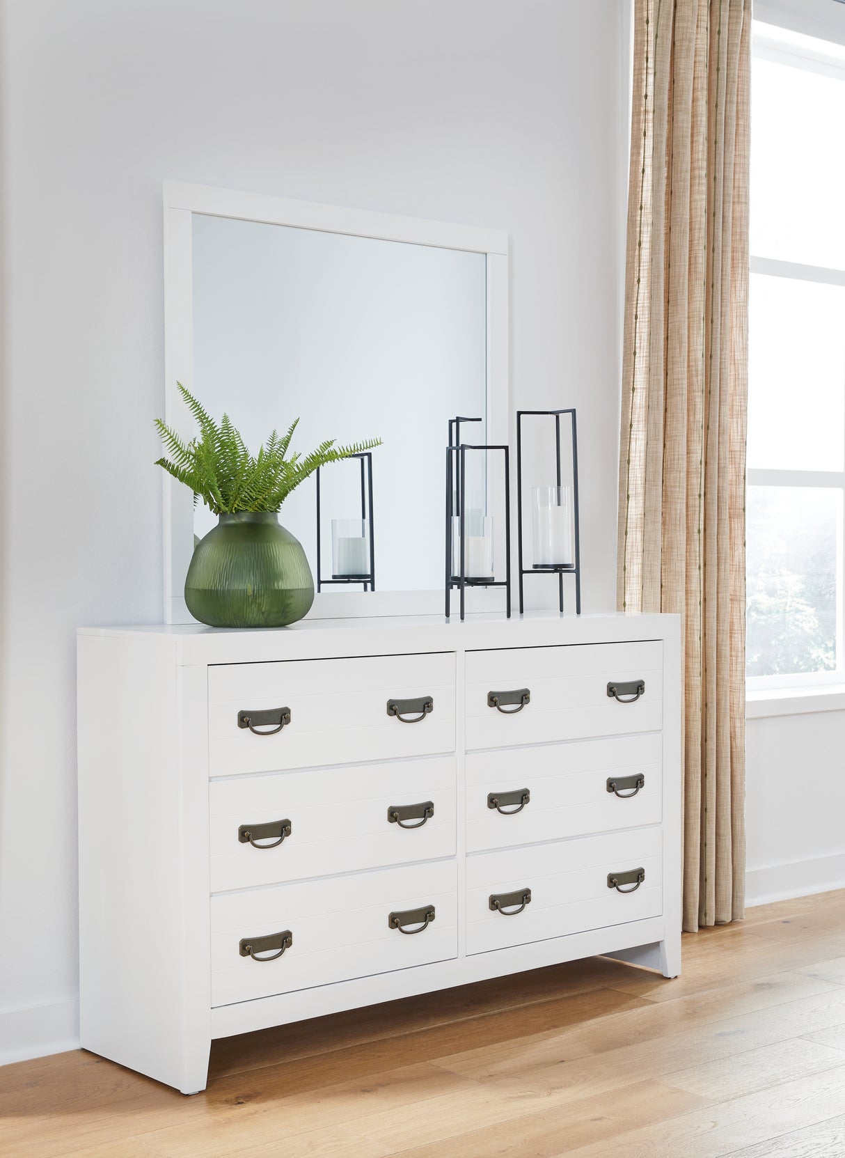 Furniture City Biloxi - Ashley Furniture - Binterglen Bedroom - Dresser and Mirror / White - B427B1