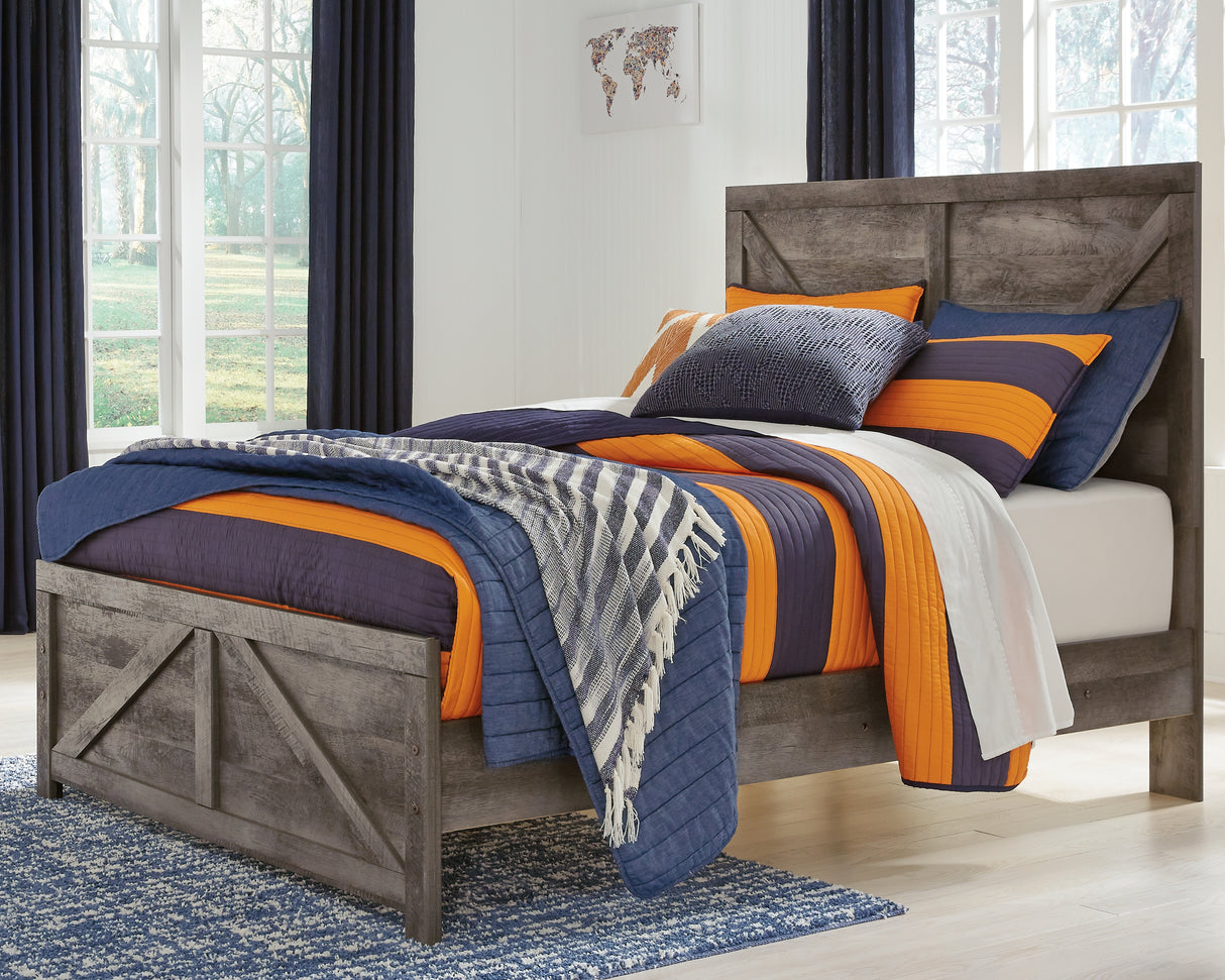 Furniture City Biloxi - Ashley Furniture - Wynnlow Bedroom - Full Crossbuck Panel Bed / Gray - B440B17