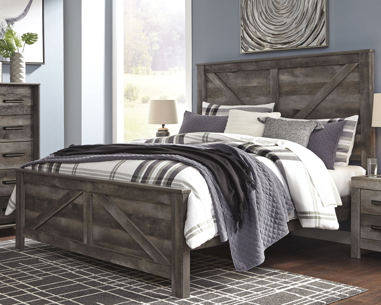 Furniture City Biloxi - Ashley Furniture - Wynnlow Bedroom - King Crossbuck Panel Bed / Gray - B440B11