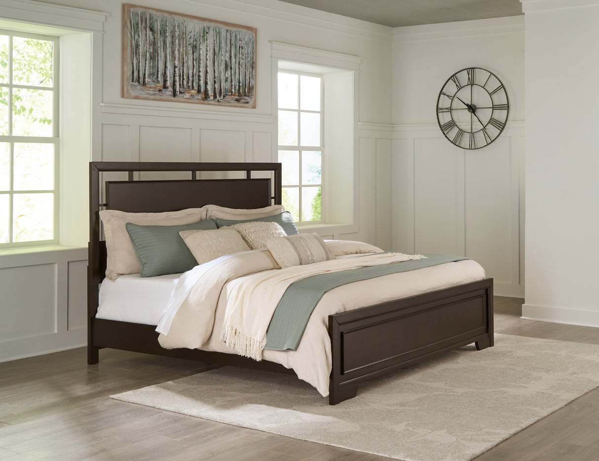 Furniture City Biloxi - Ashley Furniture - Covetown Bedroom - King Panel Bed / Dark Brown - B441B8