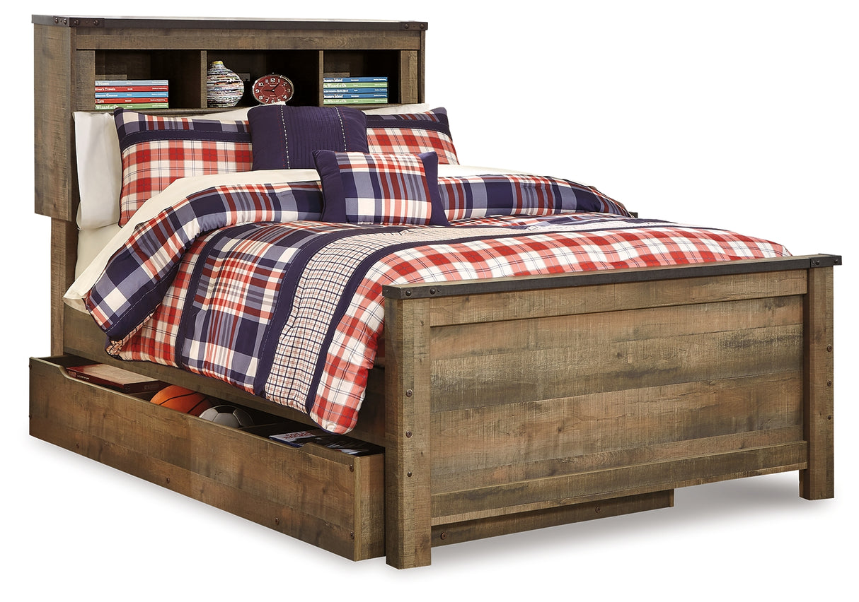 Furniture City Biloxi - Ashley Furniture - Trinell Bedroom - Full Bookcase Bed with Storage / Brown - B446B91