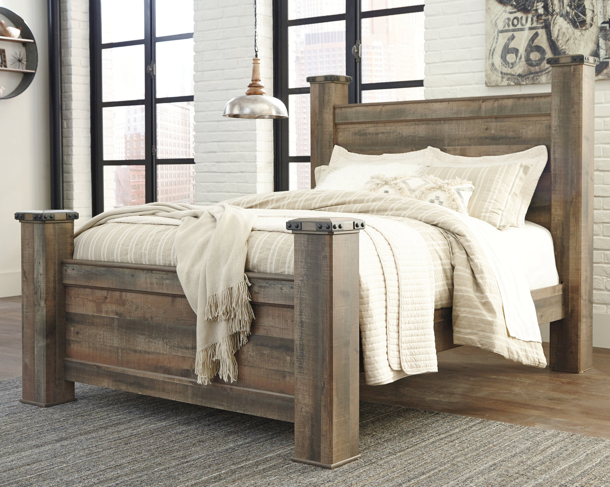 Furniture City Biloxi - Ashley Furniture - Trinell Bedroom - Queen Poster Bed / Brown - B446B40