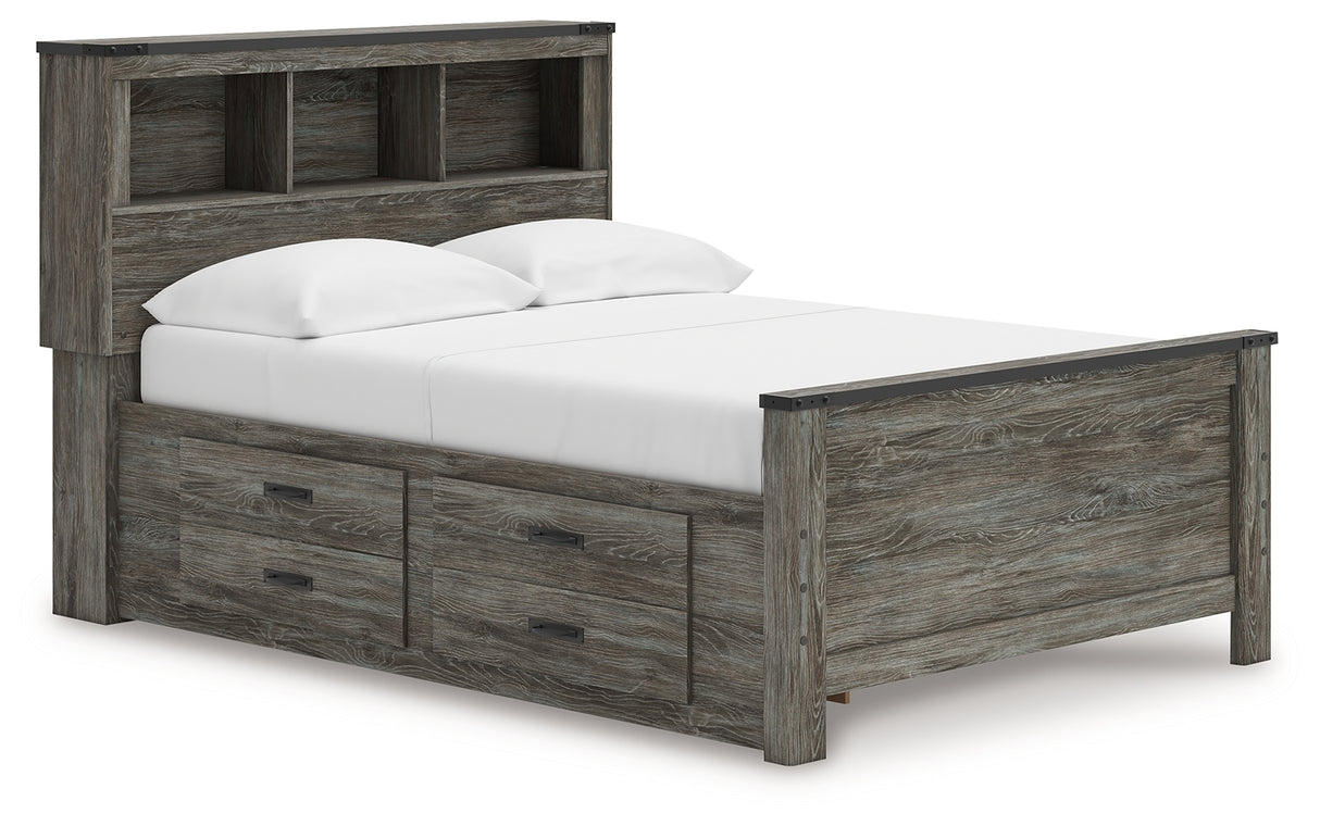 Furniture City Biloxi - Ashley Furniture - Frandern Bedroom - Full Bookcase Panel Bed with Storage / Gray - B4480B9