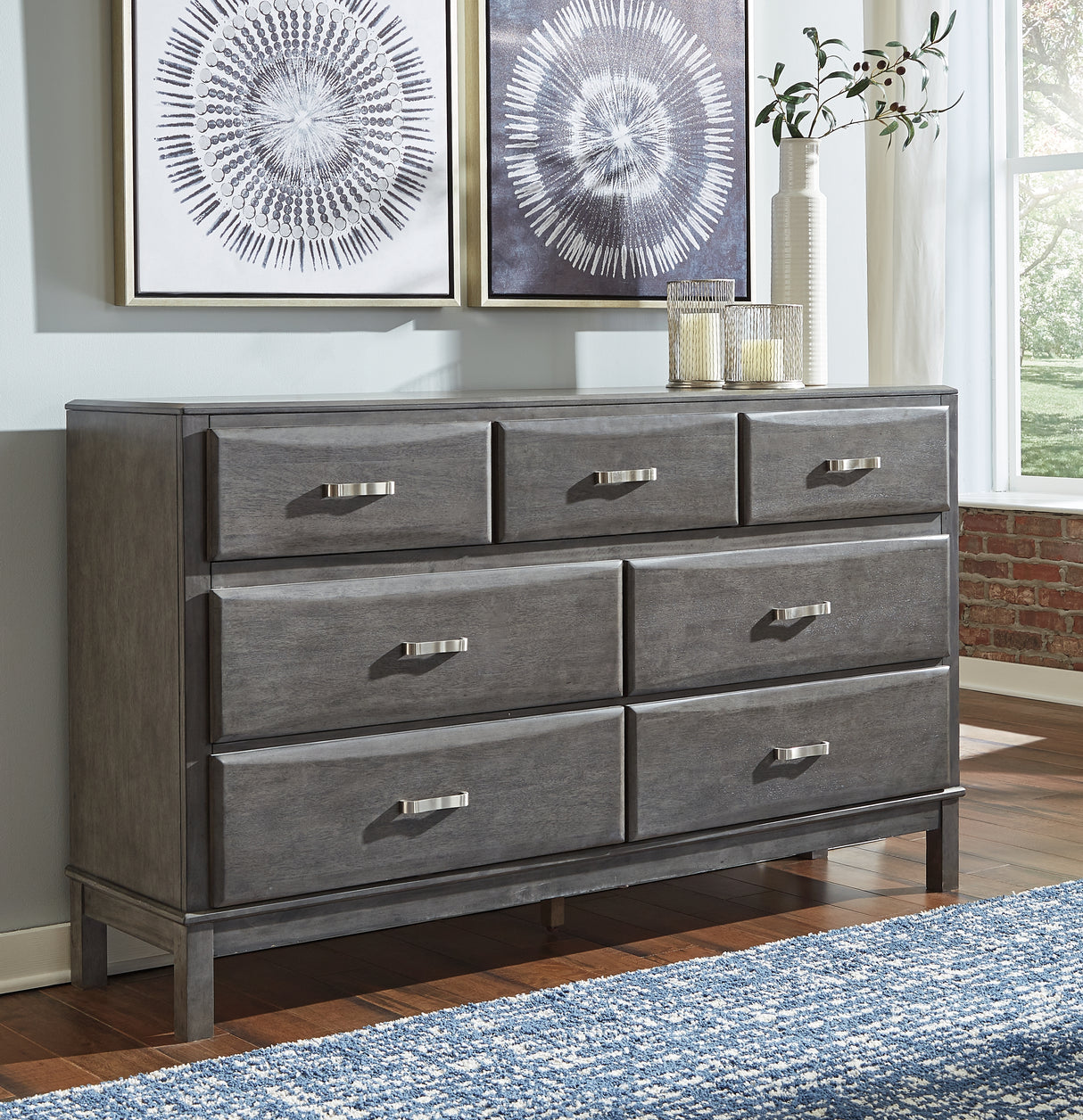 Furniture City Biloxi - Ashley Furniture - Caitbrook Bedroom - Two Drawer Night Stand / Gray - B476-92