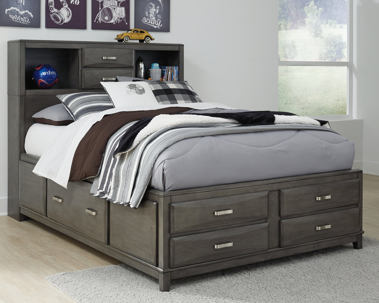 Furniture City Biloxi - Ashley Furniture - Caitbrook Bedroom - Full Storage Bed with 7 Drawers / Gray - B476B4