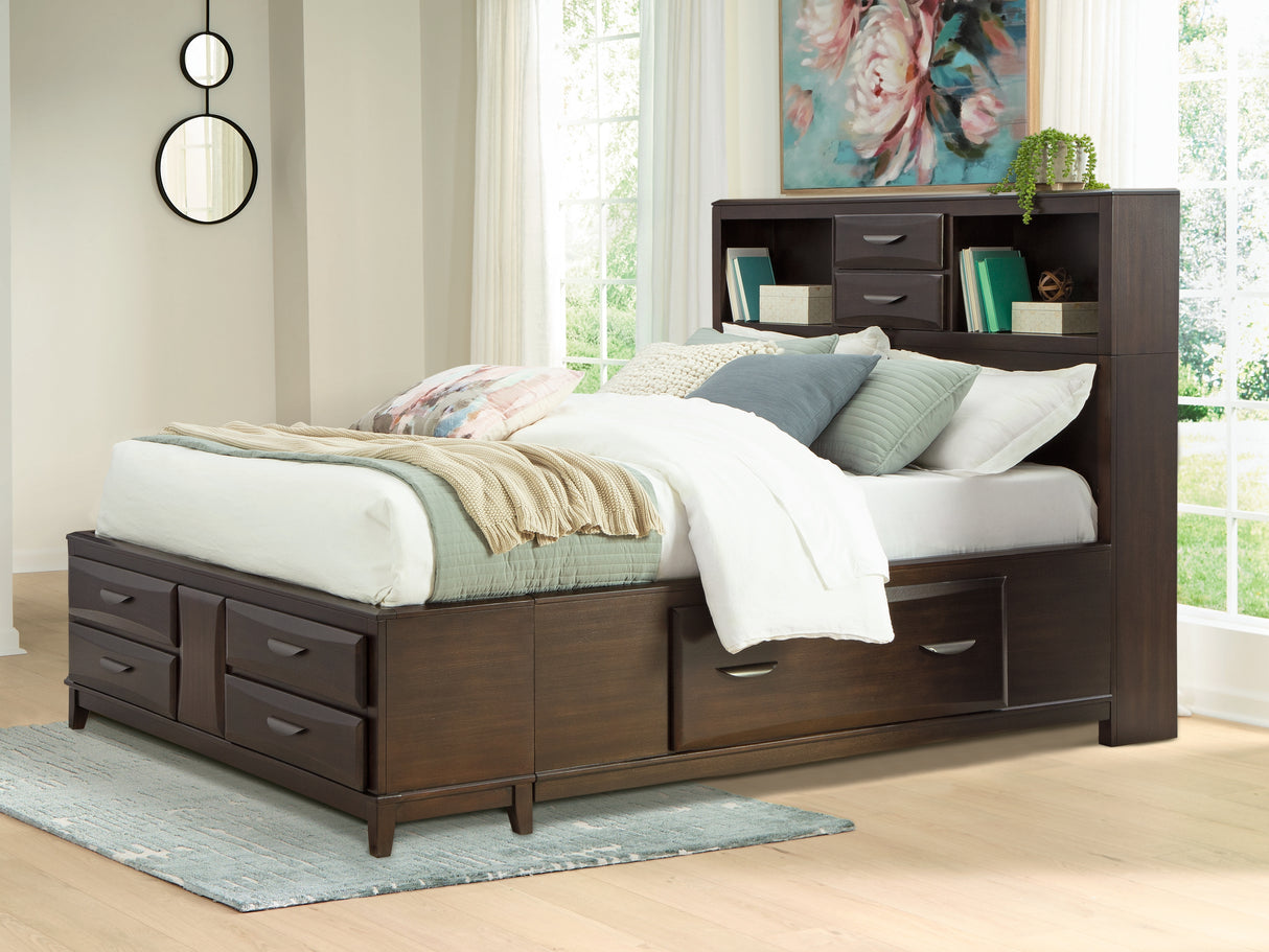 Furniture City Biloxi - Ashley Furniture - Vanmore Bedroom - Queen Storage Bed / Dark Brown - B479B2