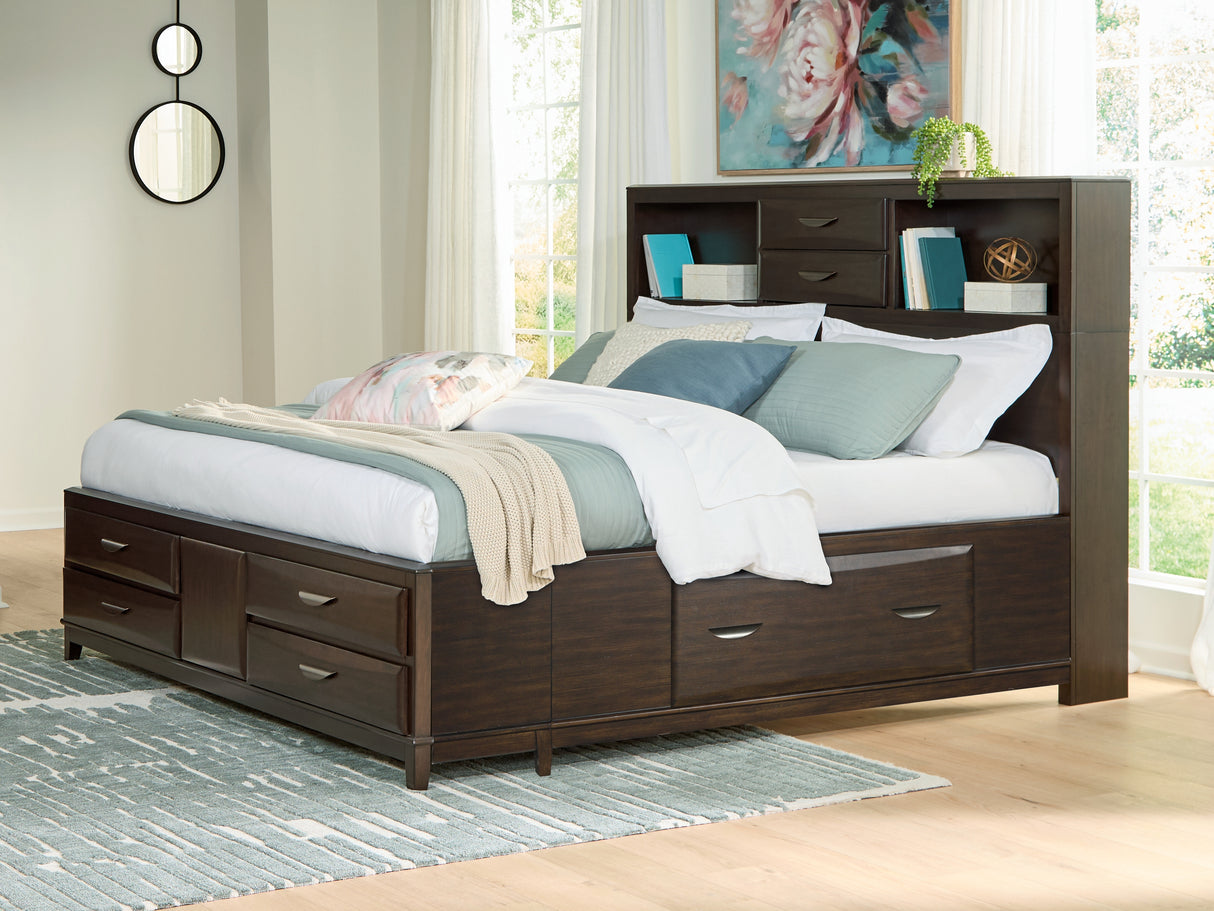 Furniture City Biloxi - Ashley Furniture - Vanmore Bedroom - King Storage Bed / Dark Brown - B479B6
