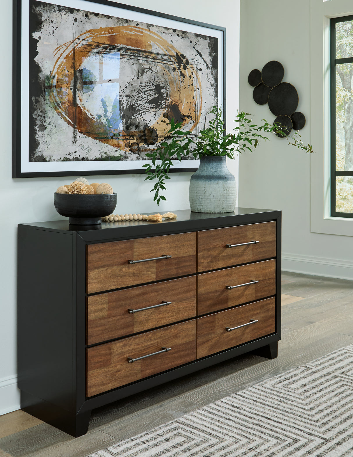 Furniture City Biloxi - Ashley Furniture - Kraeburn Bedroom - Dresser / Brown/Black - B496-31