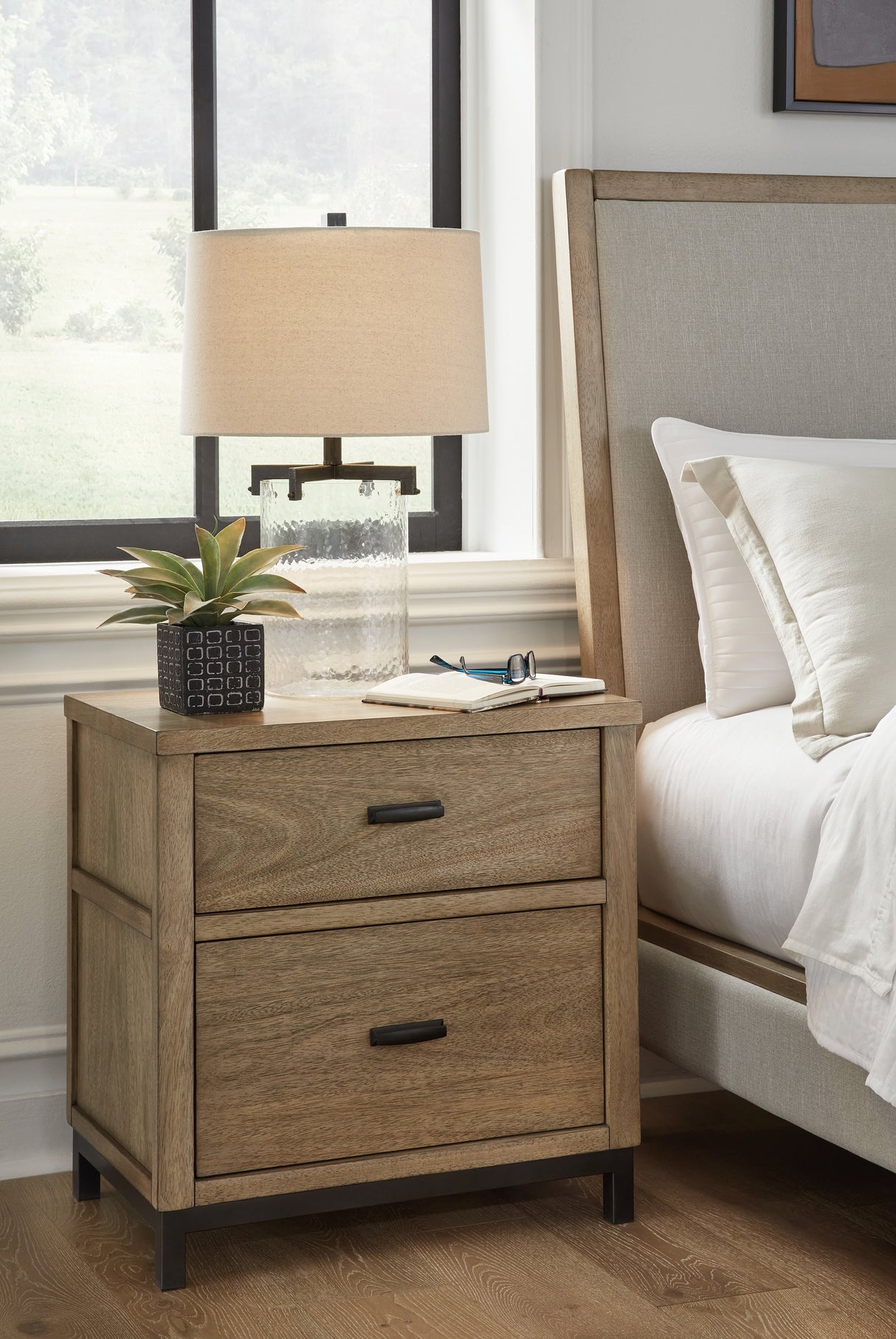 Furniture City Biloxi - Ashley Furniture - Tomtyn Bedroom - Two Drawer Night Stand / Light Brown - B622-92