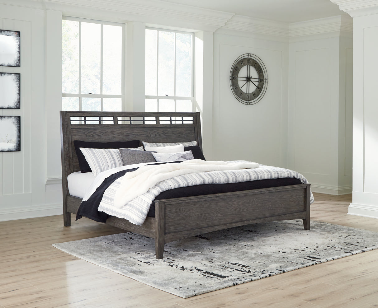 Furniture City Biloxi - Ashley Furniture - Montillan Bedroom - California King Panel Bed / Grayish Brown - B651B5