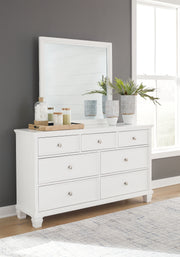 Furniture City Biloxi - Ashley Furniture - Fortman Bedroom - Dresser and Mirror / White - B680B1