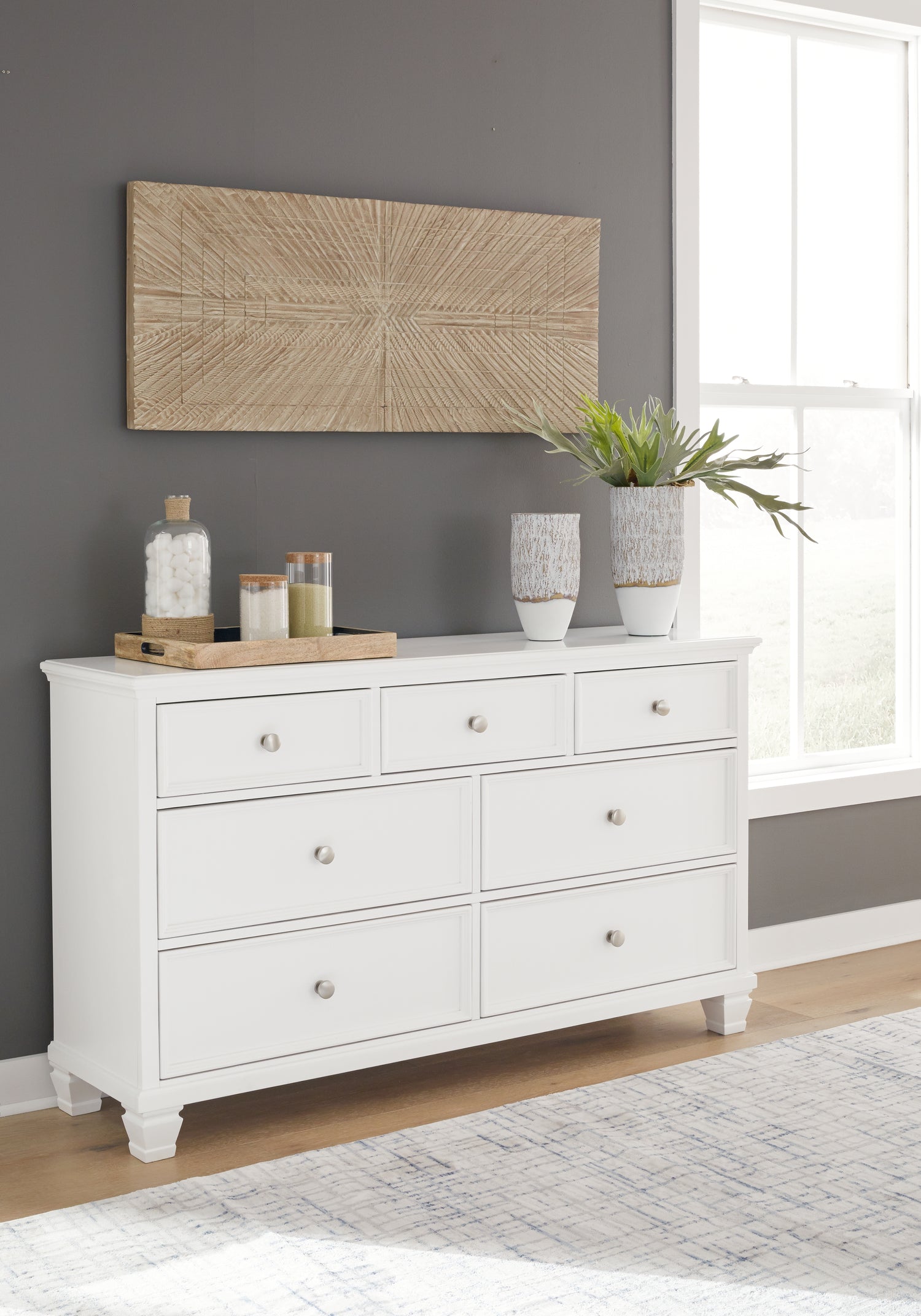 Furniture City Biloxi - Ashley Furniture - Fortman Bedroom - King Panel Storage Bed / White - B680B22