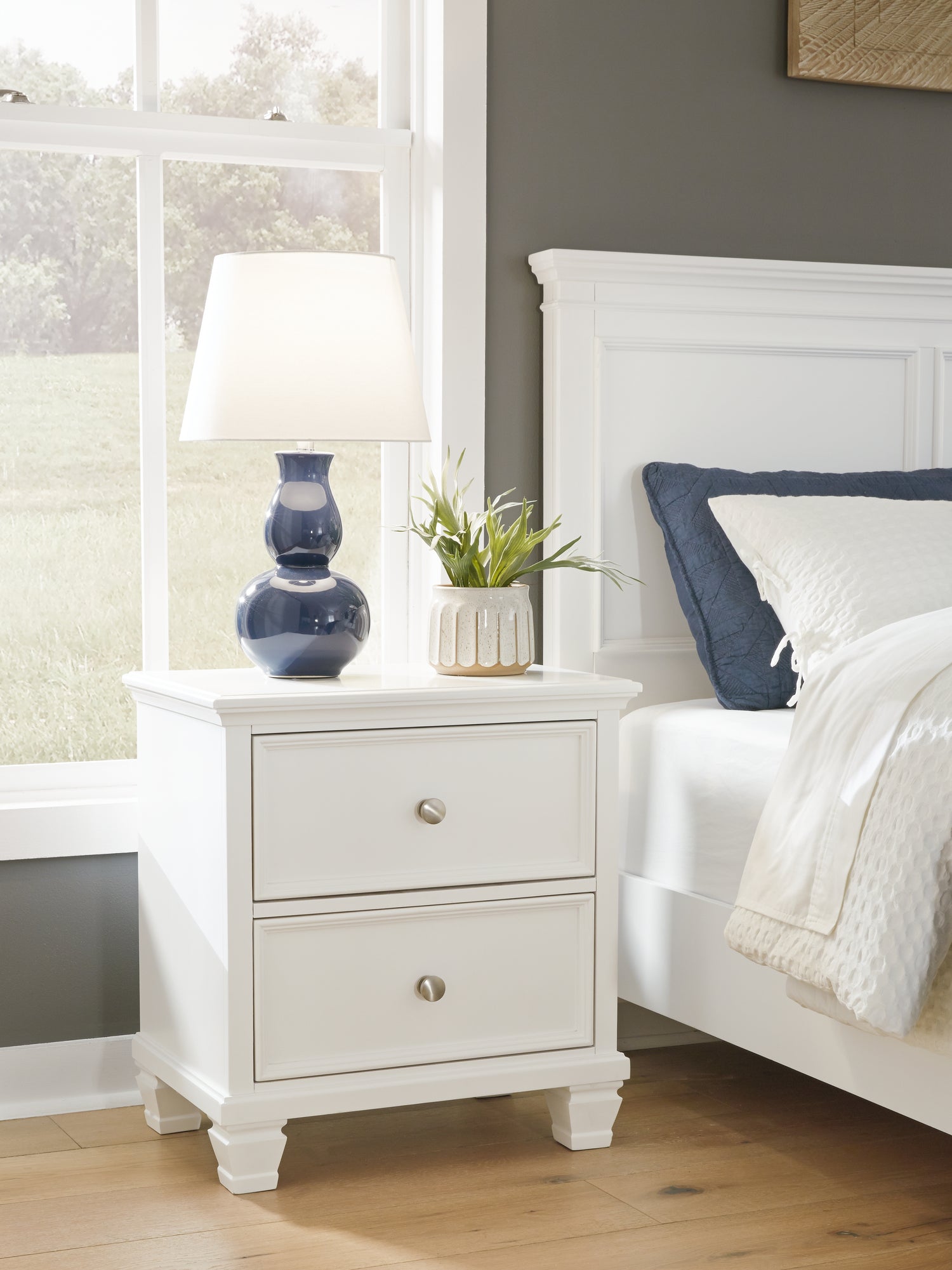 Furniture City Biloxi - Ashley Furniture - Fortman Bedroom - Two Drawer Night Stand / White - B680-92