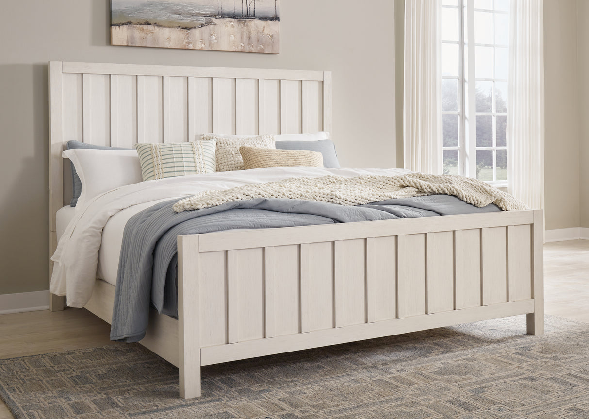 Furniture City Biloxi - Ashley Furniture - Shaybrock Bedroom - California King Panel Bed / Antique White - B683B7