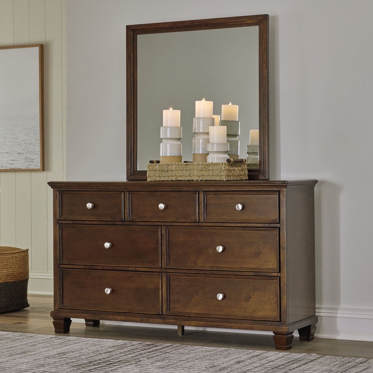 Furniture City Biloxi - Ashley Furniture - Danabrin Bedroom - Dresser and Mirror / Brown - B685B1