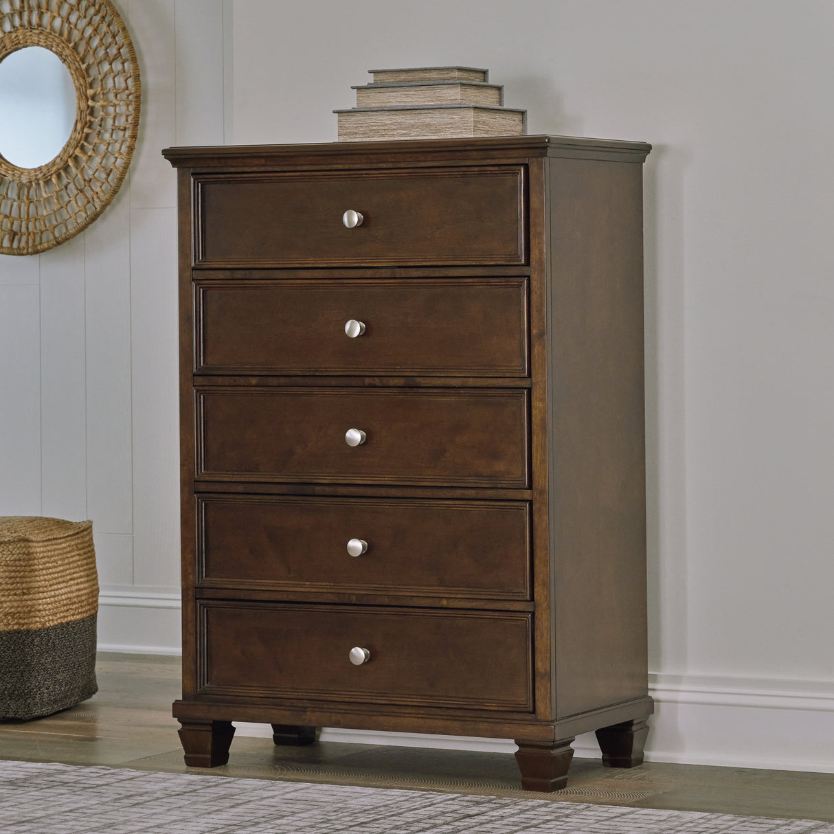 Furniture City Biloxi - Ashley Furniture - Danabrin Bedroom - Five Drawer Chest / Brown - B685-46