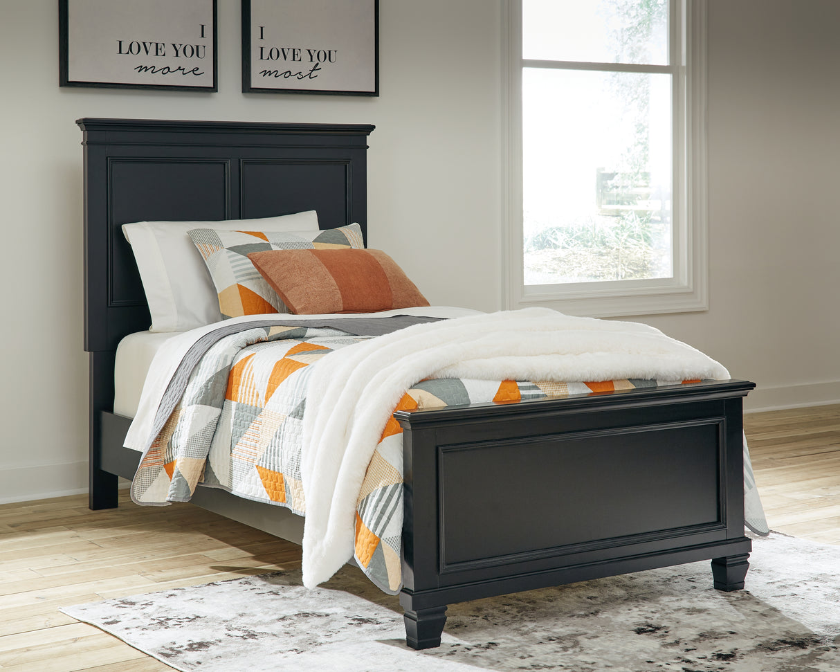 Furniture City Biloxi - Ashley Furniture - Lanolee Bedroom - Twin Panel Bed / Black - B687B2