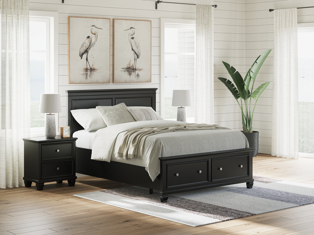 Furniture City Biloxi - Ashley Furniture - Lanolee Bedroom - Queen Panel Storage Bed / Black - B687B17